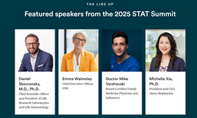 夏瑜博士入选国际著名媒体《STAT》“2025全球领军人物”榜，并在STAT全球峰会发表演讲